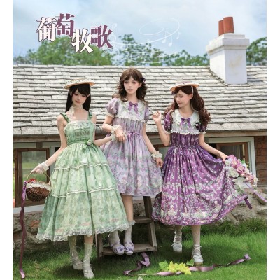 Twilight Crush Grape Pastoral Song JSK and OP(Reservation/3 Colours/Full Payment Without Shipping)